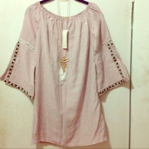 Bell sleeve mini dress
